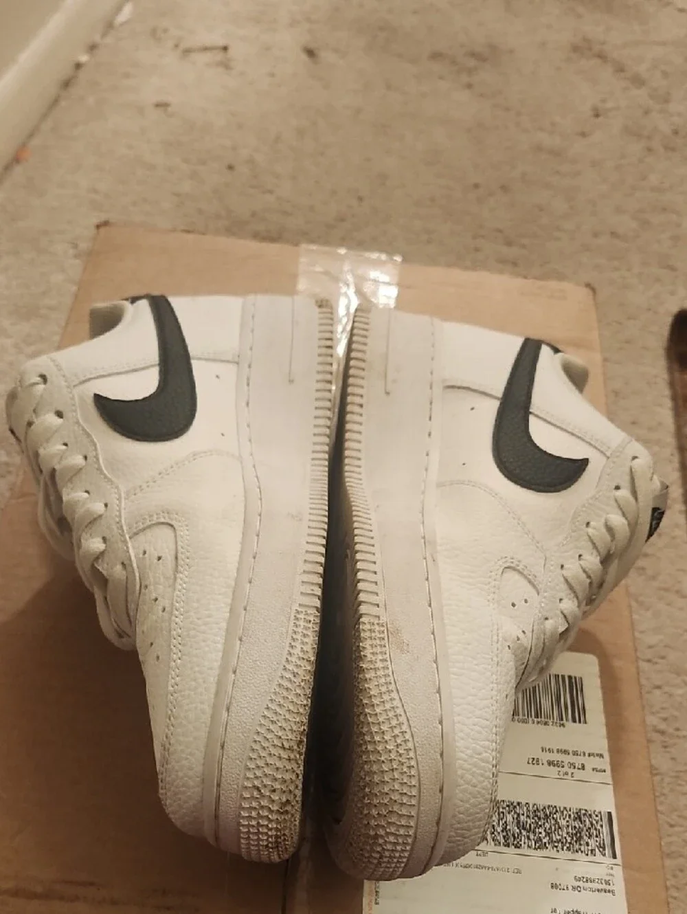 Nike Air Force 1 Low Top Sneakers White with Black Swoosh